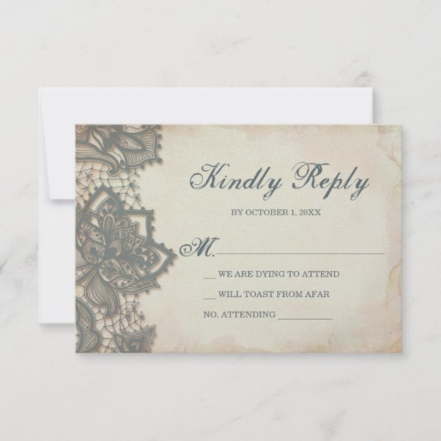 Halloween RSVP Card - Gothic Lace (Front)