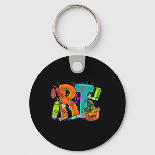 Halloween RT Respiratory Therapist spooky RT pumpk Key Ring