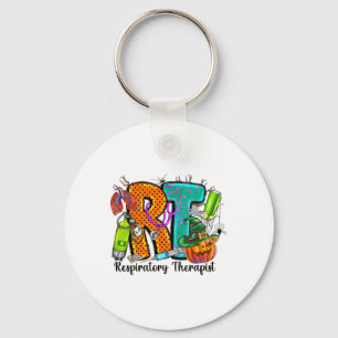 Halloween Rt Respiratory Therapist Spooky Rt Pumpk Key Ring
