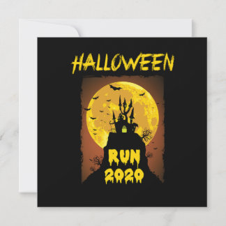 Halloween Run 2020 Spooky Bats Moon Horror Gift Invitation