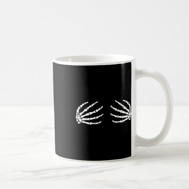 Halloween S Breast Skeleton Hands Breast Fun Costu Coffee Mug (Right)