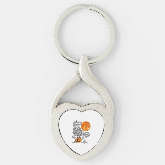 Halloween s for Boys Kids Dinosaur Skeleton T rex Key Ring (Front)