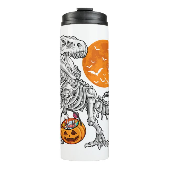 Halloween s for Boys Kids Dinosaur Skeleton T rex Thermal Tumbler (Front)