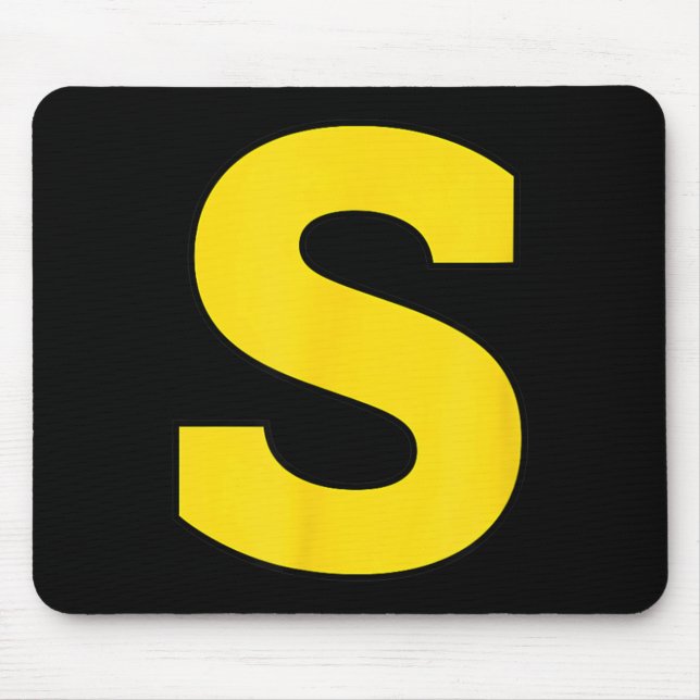 Halloween S Monogram Yellow Initial - Bold S Mouse Pad (Front)