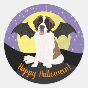 Halloween Saint Bernard Classic Round Sticker