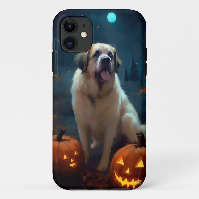 Halloween Saint Bernard With Pumpkins Scary  Case-Mate iPhone Case (Back)