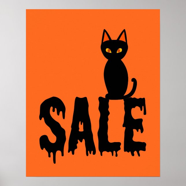 Halloween Sale Sign, Boutique Sale Signage, Retail Poster (Front)