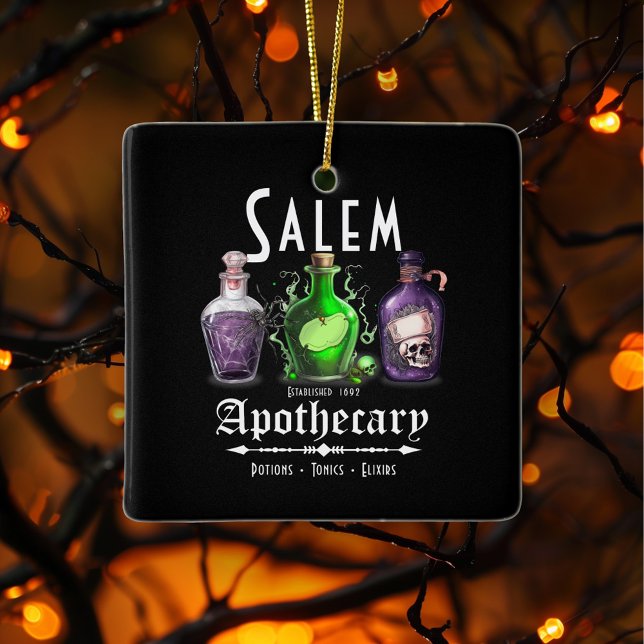 Halloween Salem Apothecary Potions Tonics Elixirs Ceramic Ornament (Creator Uploaded)