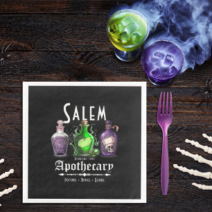 Halloween Salem Apothecary Potions Tonics Elixirs Napkin