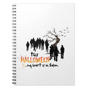 Halloween Salem Trip Heart Sweatshirt Notebook