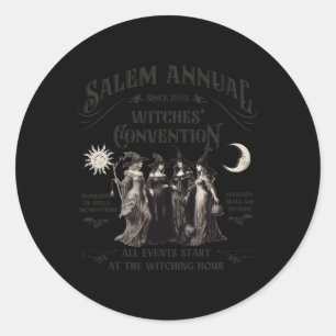 Halloween Salem Witches Convention Witch Party Sin Classic Round Sticker