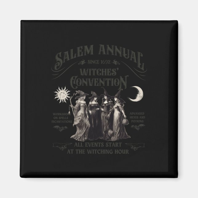 Halloween Salem Witches Convention Witch Party Sin Magnet (Front)