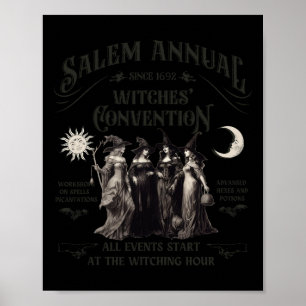 Halloween Salem Witches Convention Witch Party Sin Poster