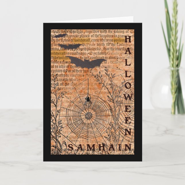 Halloween Samhain Spider Webs Card (Front)