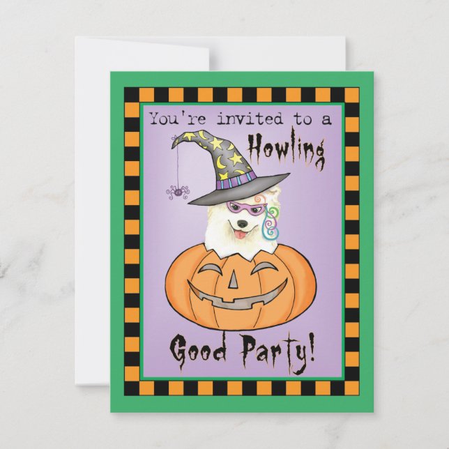 Halloween Samoyed Invitation (Front)