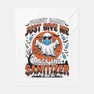 Halloween Sanitizer Funny Ghost Mask Candy_1 Fleece Blanket
