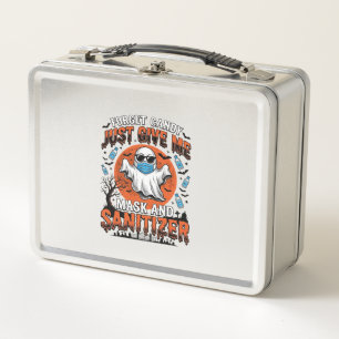 Halloween Sanitizer Funny Ghost Mask Candy_1 Metal Lunch Box