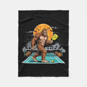 Halloween Sasquatch Ckleball Bigfoot Soky Moon  Fleece Blanket