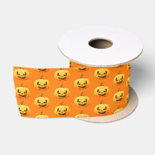 Halloween Satin Ribbon-Scary Pumpkin Ribbon