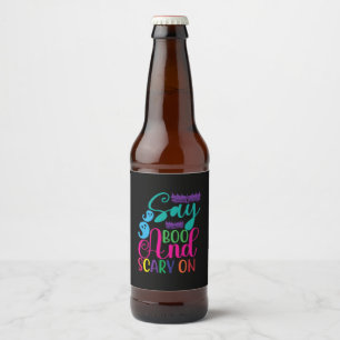 Halloween Say Boo And Scary On Birthday Beer Bottle Label