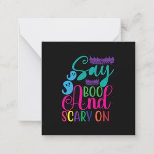 Halloween Say Boo And Scary On Birthday Card