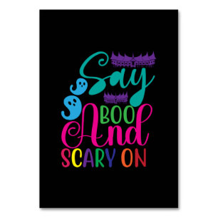 Halloween Say Boo And Scary On Birthday Table Number