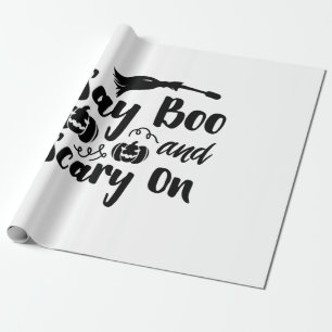 Halloween Say Boo And Scary On Birthday Wrapping Paper