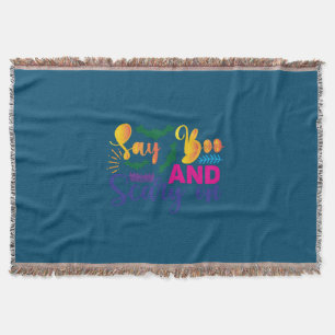 Halloween Say Boos And Scary On Birthday Throw Blanket