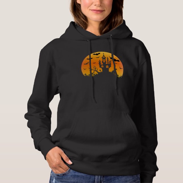 Halloween Scape Haunted House Fun Scare Creepy Hoodie (Front)