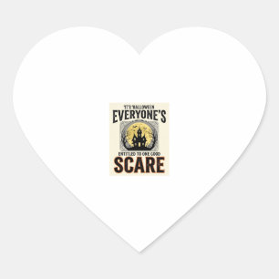 Halloween Scare Everyone Entitled Spooky Vintage_1 Heart Sticker