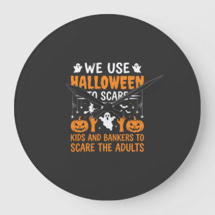 Halloween Scare Kids Bankers Adults Design Large Clock