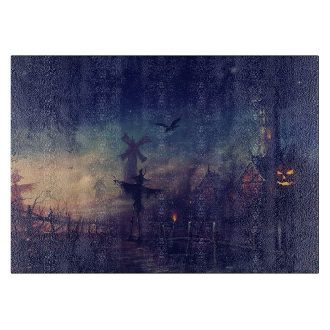 Halloween Scarecrow Chopping Board (Front)