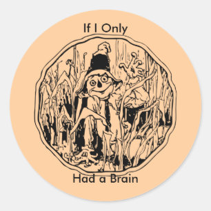 Halloween Scarecrow Cornfield Funny No Brain Classic Round Sticker