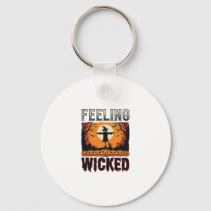 Halloween Scarecrow Feeling Wicked Vintage_1 Key Ring