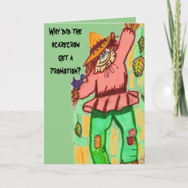 HALLOWEEN SCARECROW JOKE card (Front)