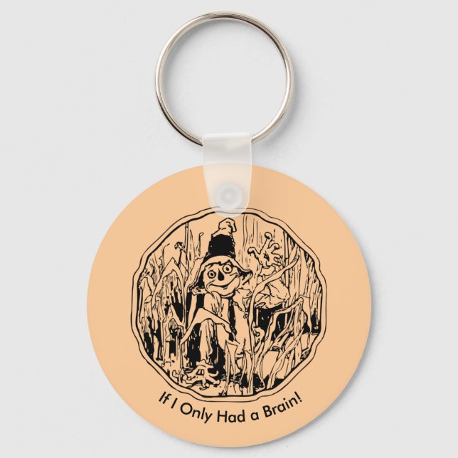 Halloween Scarecrow No Brain Keychain (Front)