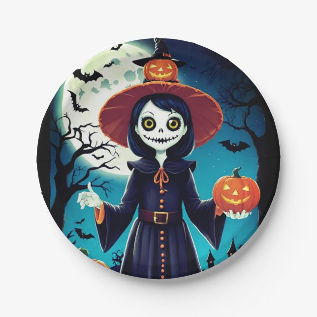 Halloween Scarecrow Paper Plate (Front)