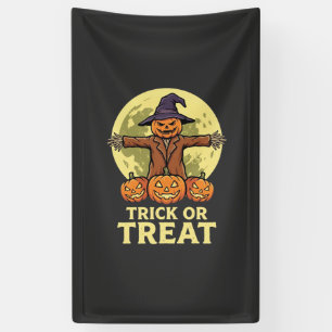 Halloween Scarecrow Pumpkin Trick or Treat Design Banner