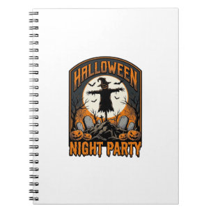 Halloween Scarecrow Shirt Vintage Graveyard Party_ Notebook