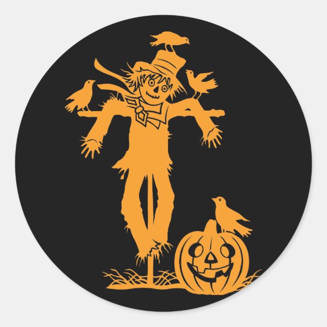 Halloween Scarecrow Silhouette Stickers (Front)