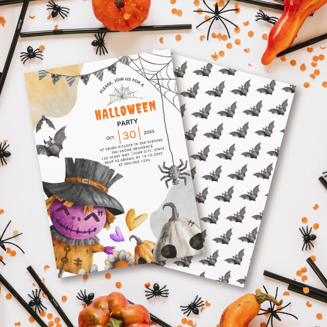 Halloween scarecrow themed party invitation (Creator Uploaded)