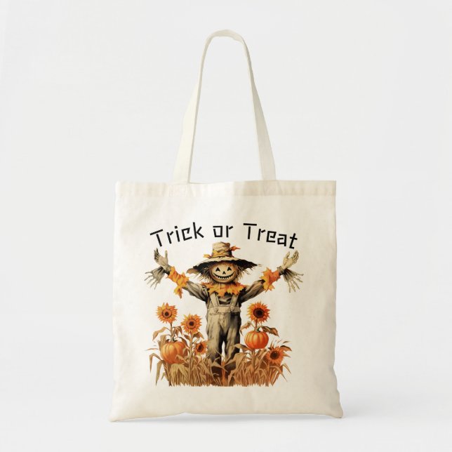 Halloween Scarecrow Trick or Treat  Tote Bag (Front)