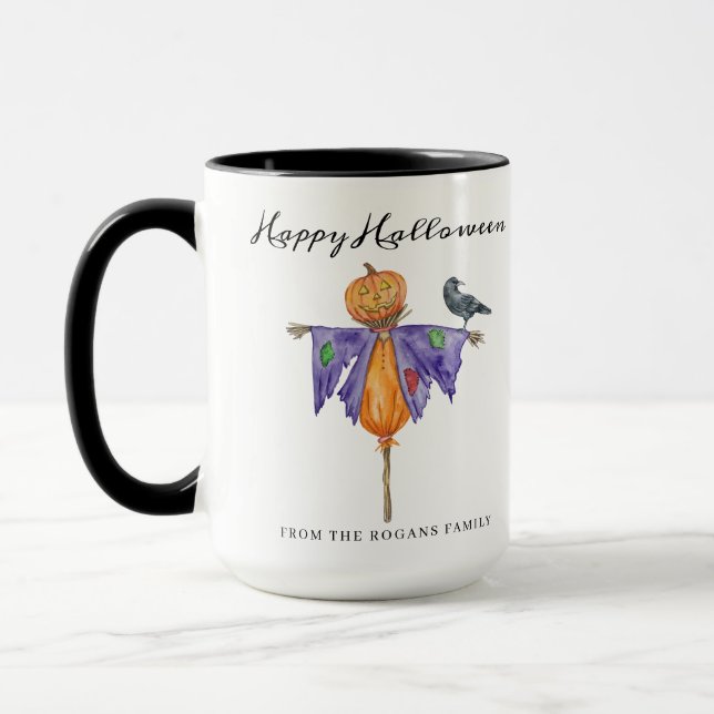 Halloween Scarecrow with Pumpkin Mug (Left)