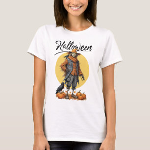Halloween Scarecrow Women White T-Shirt