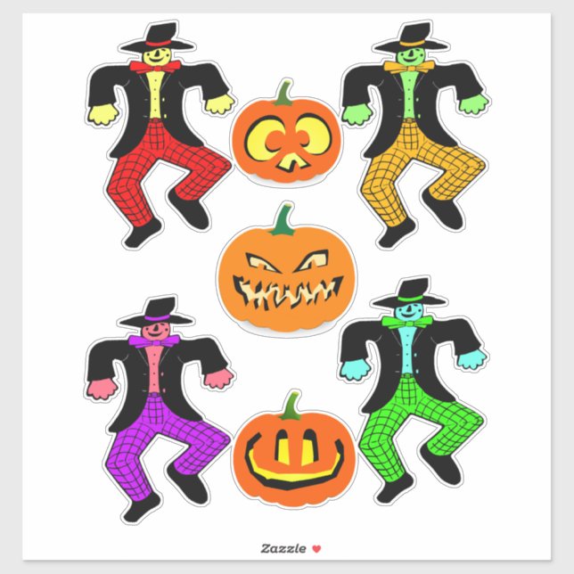 Halloween Scarecrows Jacko Lantern pumpkins art (Sheet)