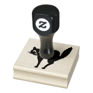 HALLOWEEN SCARED CAT RUBBER STAMP