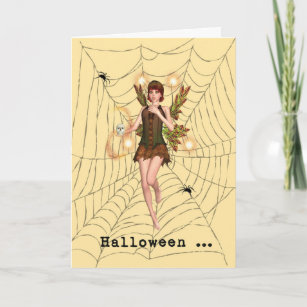 Halloween Scared Fairy Card