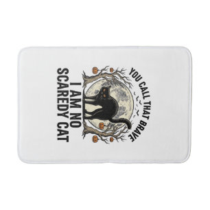 Halloween Scaredy Cat Vintage Engraving Shirt Desi Bath Mat