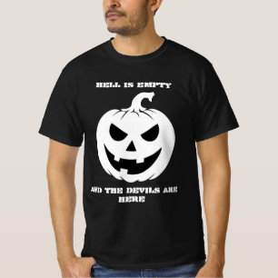 Halloween Scary Black/White Jack-O-Lantern Custom T-Shirt