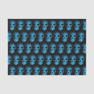 Halloween Scary Blue Night Skull Tissue Paper